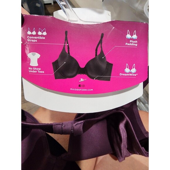 MAIDENFORM Dreamwire Convertible Push Up Venetian Plum Purple Bra Women 38B - Picture 6 of 6